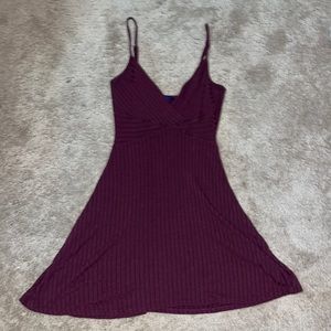 Purple v neck dress